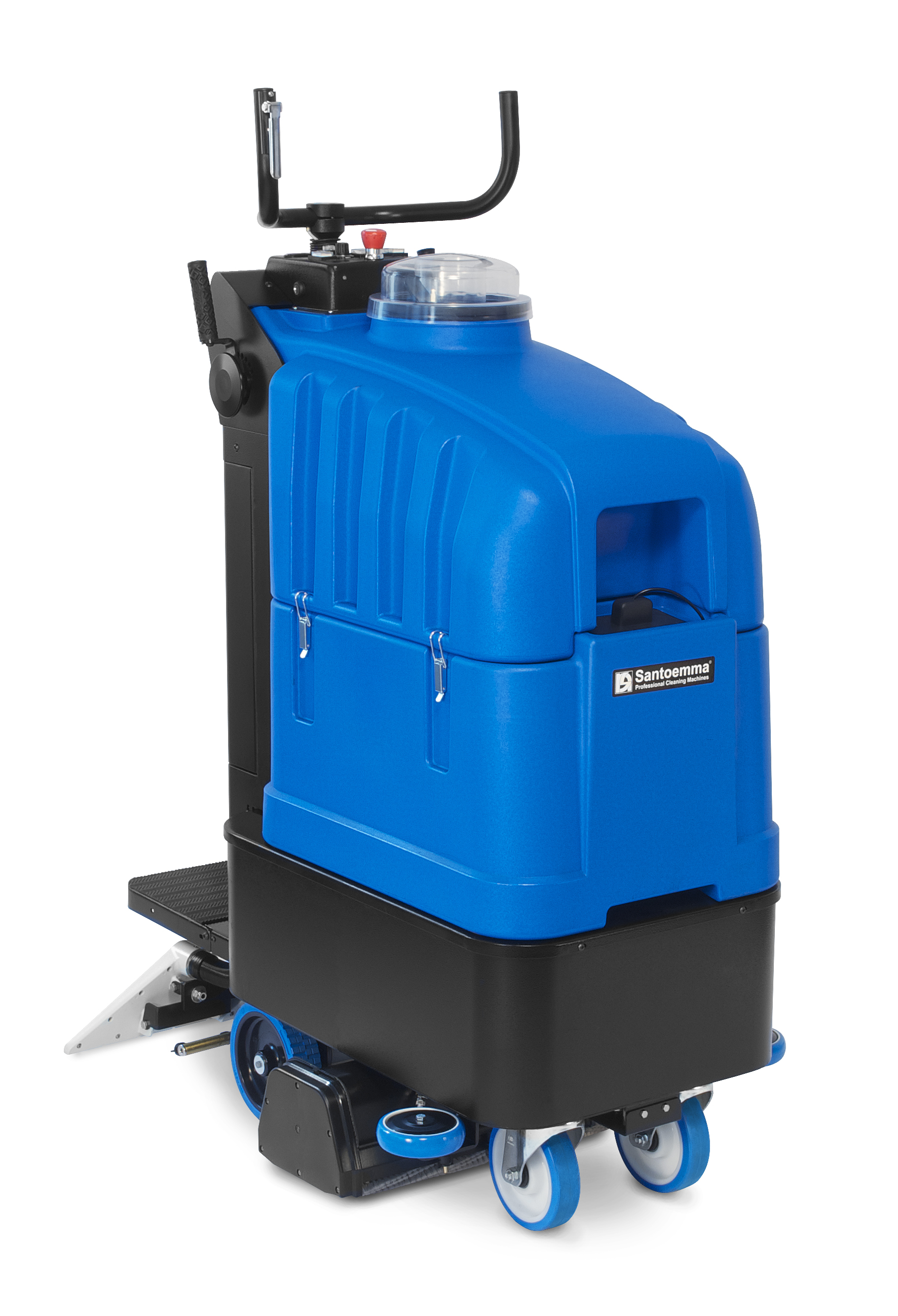 NIKITA Kompakter batteriebetriebener Teppichreinigungsmaschine, mit Bediener an Bord, 70 Liter, mit 2 gegenläufig rotierenden Bürsten